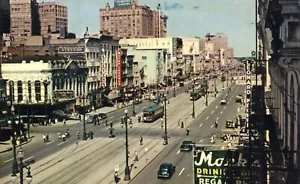 Postal de tráfico callejero señalización vista aérea de Canal Street New Orleans Louisiana - Imagen 1 de 2