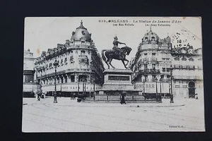 Alte Postkarte CPA ORLEANS La Statue de Jeanne D'Arc - Les deux Rotondes - Bild 1 von 1