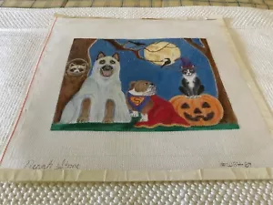 NENAH STONE HP NEEDLEPOINT ANIMALS IN HALLOWEEN COSTUME#WBH-811 - Picture 1 of 4
