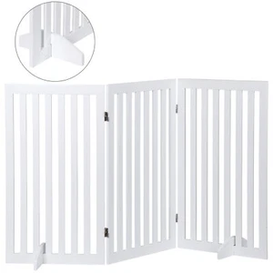 3 Panels 36" Wooden Folding Pet Dog Gate Fence Freestanding Indoor MDF White - Picture 1 of 24
