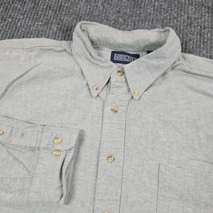 Lands End Shirt Mens Tall XL Gray Oxford Button Down Dress Long Sleeve Made USA - Picture 1 of 8