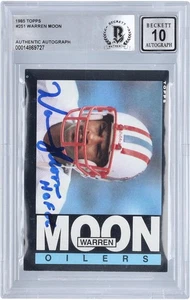 Warren Moon Houston Oilers Signed 1985 Topps #251 BAS 10 Card with "HOF 06" Insc - Picture 1 of 2