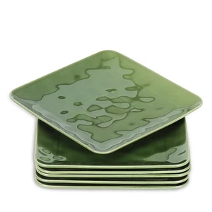 Juego de 6 platos cuadrados de cerámica - Platos de cena de porcelana de 8 pulgadas para ensalada Des... - Imagen 1 de 7