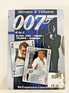 Heros & Villains JAMES BOND 007 Playing Cards 4 In 1 BLACK JACK TRUMPS COLLECTOR - Bild 1 von 4
