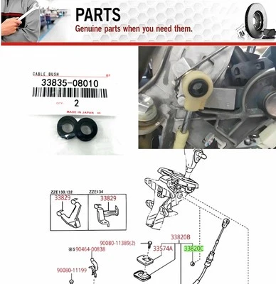 2pc Cable Bush Bushing 33835-08010 FOR 2003-2008 Toyota Corolla - Image 1 of 3