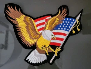American Eagle USA Flagge groß bestickt Patch hinten Jacke Harley Biker zum Aufnähen  - Bild 1 von 4