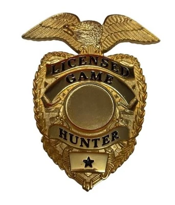 Licensed Game Hunter Novelty Gold Plated Shield - Image 1 of 4