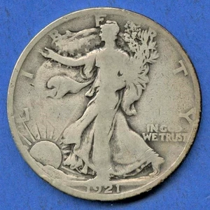 1921 Walking Liberty Silber Half Dollar 50c - besseres Datum ~ kostenloser USA Versand - Bild 1 von 4