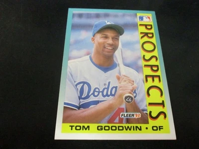 Tarjeta de novato Tom Goodwin (Los Angeles Dodgers - DE) 1992 Fleer #652 como nueva Foto 1 de 2