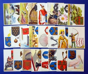 Near Set of 24 HERALDIC SIGNS & THEIR ORIGINS Cards (C16), 1925 ITC - Picture 1 of 3