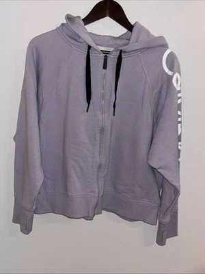 Calvin Klein Performance Womens Hoodie Sweatshirt Velour Boxy Zip-Up  XL - Image 1 of 4
