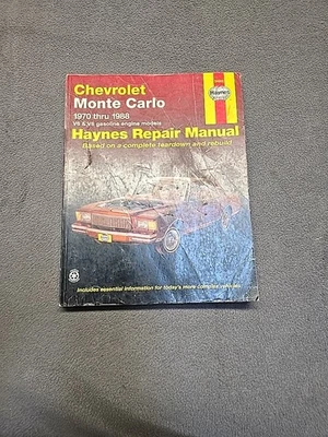 Manual de servicio de reparación Haynes 24055 Chevrolet Monte Carlo 1970-1988 modelos V6 V8 Foto 1 de 4