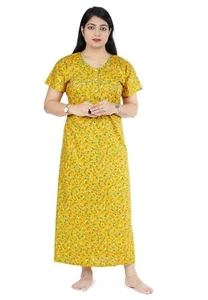 Abito da notte da donna in cotone maxi tinta unita da notte con stampa super ... - Foto 1 di 5