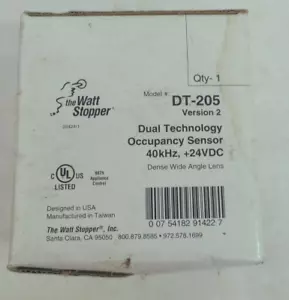 Open Box Nuovo Watt Stopper DT-205 Sensore di occupazione a doppia tecnologia 40kHz+ 24VDC - Foto 1 di 8