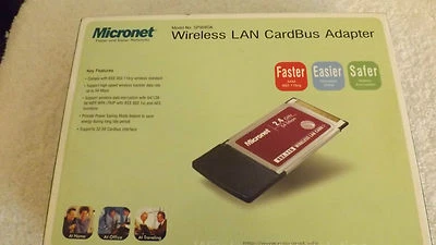MICRONET WIRELESS LAN CARDBUS ADAPTER IEEE 802.11b/g WIRELESS STANDARD - Image 1 of 2