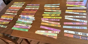 Lot of 75+ Vintage TWA AIRLINES  Baggage Claim Tags labels - un-used /some stuck - Picture 1 of 12