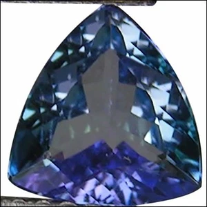 1.03 Ct A+ Natural D Block Tanzanite Medium Light Green Violet Trillion Cut - Picture 1 of 5