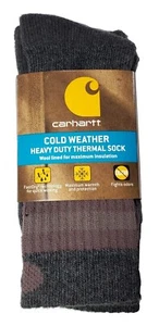 CARHARTT FORCE ~ WOMEN'S 2-PAIR COLD WEATHER HEAVY DUTY THERMAL SOCKS WOOL ~ M - Picture 1 of 5