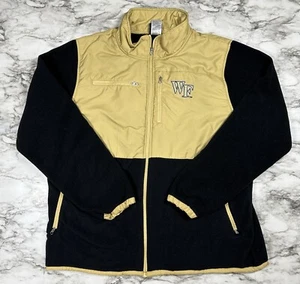 Genuine Stuff Jacket Mens Size XL Black Yellow Gold Fleece West Forest Full Zip - Picture 1 of 10