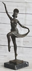 Bronze Sculpture Large Art Deco Dancer Ballerina Signed Statue Figurine Figure