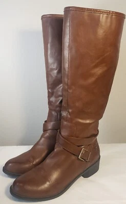 A.N.A. Botas de montar A New Approach para mujer de cuero sintético marrón con cremallera talla 8,5 M Foto 1 de 4