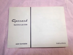Original Garrard Synchro-Lab 55B turntable manual printed in UK circa 1970 - Picture 1 of 5