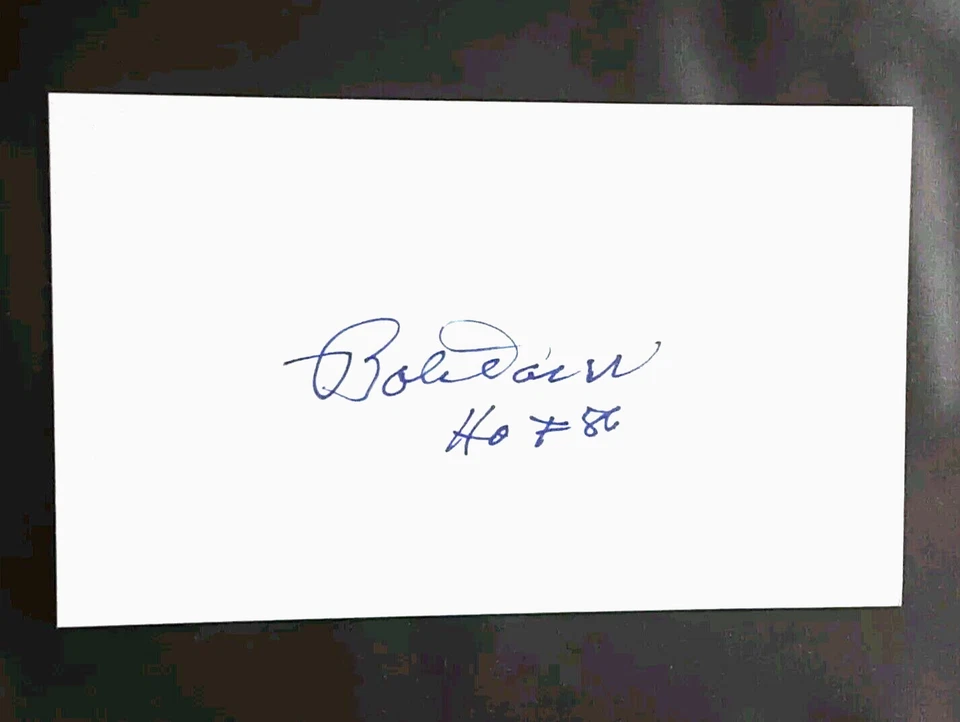 BOBBY BOB DOERR BOSTON RED SOX HOF SIGNED AUTOGRAPHED INDEX CARD 3X5 - Image 1 of 1