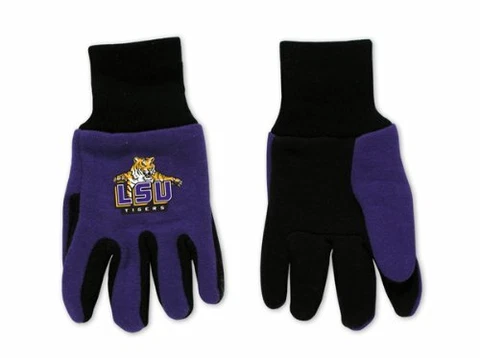 FOCO NCAA LSU Tigers Embroidered Utility Gloves Pair One Size Fits Most Cover