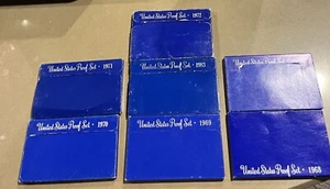 Lot Of 7 1968-1983 S United States Mint Proof Set 5 Coin Set In Box - Picture 1 of 8
