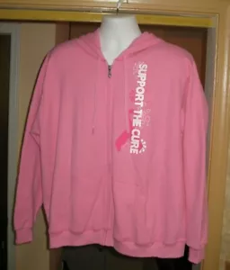 Support the Cure Women's Pink Hoodie XXL - Picture 1 of 6