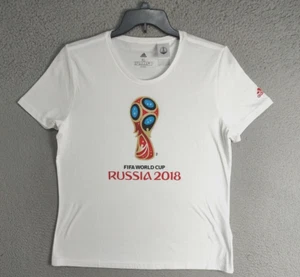Fifa World Cup Shirt Womens Extra Large White Russia 2018 ADIDAS Sport Ladies - Picture 1 of 15