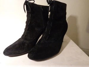 AJ Valenci Women's Boots Suede Ankle Sz 7M Black New in Box - Picture 1 of 9