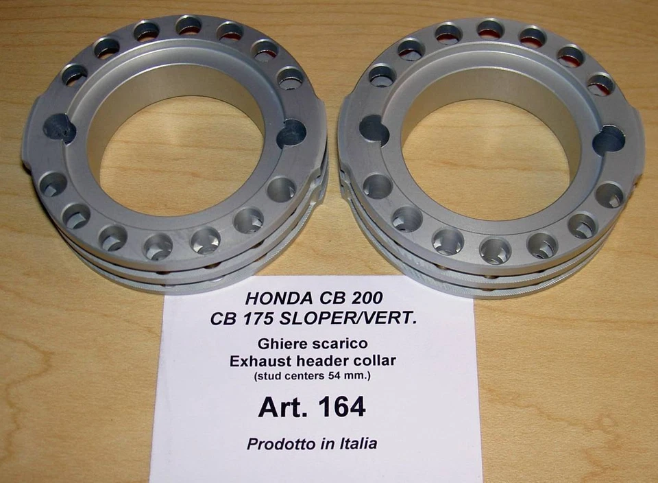 Par de anillos de refrigeración de escape de carreras de aleación Honda CB175 CB200 Cappellini #164 - 54 mm Foto 1 de 1