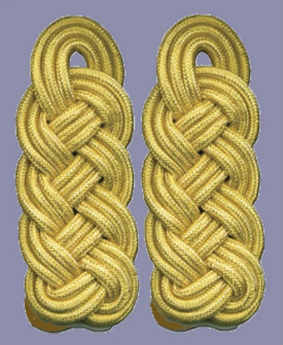 Banda de Marcha Militar Desfile Tambor Mayor Oro Uniforme Túnica Tableros Correas Nudos Foto 1 de 1