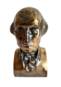 Vintage George Washington Bust Cast Metal Brass Bookend 6.5 inch H - Picture 1 of 18
