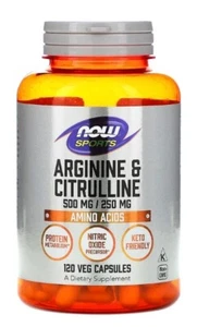 NOW Foods, Sports, Arginine and Citrulline, 120 Veggie Caps - Picture 1 of 2
