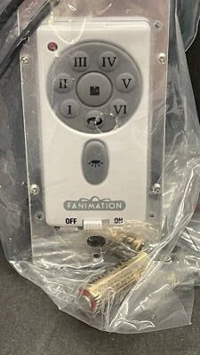 Fanimation TW40WH 6 Speed DC Reversible Fan and Light Wall Control- WHITE NEW - Image 1 of 4