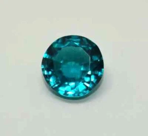 10 CT Indicolite Sea Blue Tourmaline Round Cut Most Rarest Loose Gemstone - Picture 1 of 7