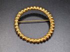 Vintage Alva Studios Gold Tone Wreath Circle Brooch Pin