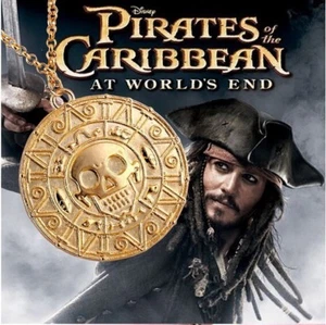 Pirates Of The Caribbean, Jack Sparrow, Gold Coin, Pendant & Chain Two Piece Set - Picture 1 of 3