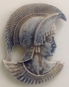 Antique Finish Trojan Spartan Roman Greek Mask Profile Wall Sculpture - Picture 1 of 6