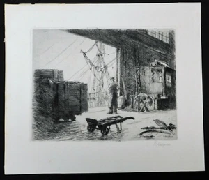 Paul Kayser b.1869, signed etching 10 x 13 - Picture 1 of 2
