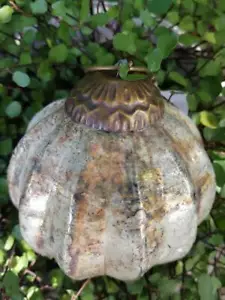 Christbaumkugel Melone, antik weiß Weihnachtskugel Deko Glas Winter Glaskugel - Bild 1 von 4