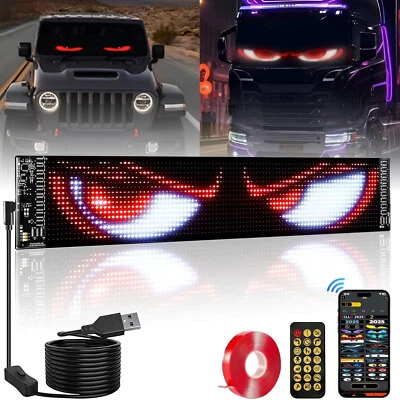 MARKENLOS LED Matrix Panel USB 5V Scrolling helle RGB Lichtzeichen für Auto Bluetooth App