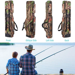Doorslay 3 Layers Fishing Bag Portable Folding Fishing Rod Reel Bag Travel J9C0 - Picture 1 of 10