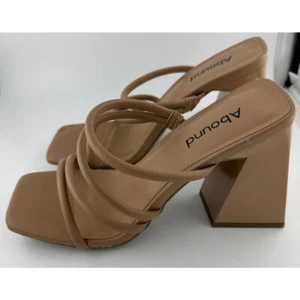 Abound Women's Austyn Block Heel Strappy Sandals Tan Mocha Size 6M - Picture 1 of 6