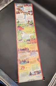 Calendario a pergamena 1981 stampa arte popolare pubblicità Mary Lou Kent senatore treni  - Foto 1 di 8