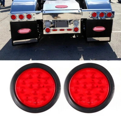 4" Round LED Tail Lights Backup Brake Lamp For Kenworth Peterbilt Truck Pickup Foto 1 de 4