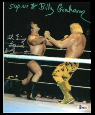 FOTO 8X10 FIRMADA A MANO POR BRUNO SAMMARTINO Y BILLY GRAHAM CON CERTIFICADO DE AUTENTICIDAD BECKETT BAS 7 Foto 1 de 2