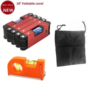 28" Foldable Level Metal Folding Level + Level + Oxford Cloth Drawstring Bag - Picture 1 of 7